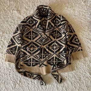 RARE Banana Republic Heritage Jacquard Cardigan POKER FACE